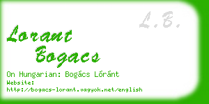 lorant bogacs business card